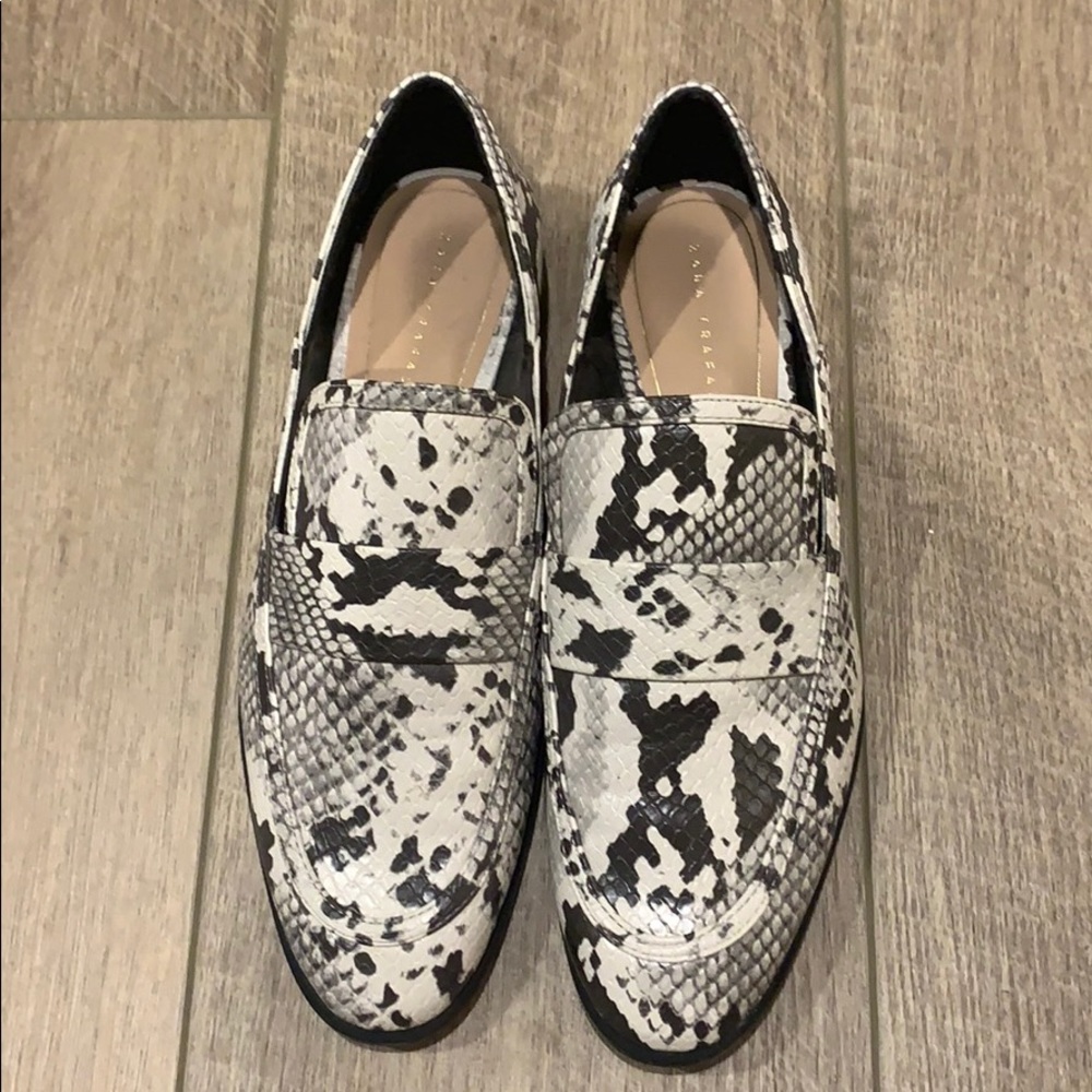 ZARA snakeskin loafers